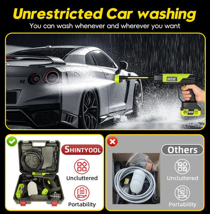 SEESE Cordless Pressure Washer and Single Port Charger Base, Bottle Portable Washer for Car, Home Cleaning & Garden Watering