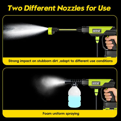 SEESE Cordless Pressure Washer and Single Port Charger Base, Bottle Portable Washer for Car, Home Cleaning & Garden Watering