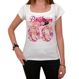 00, Bochum, City With Number, Women's Short Sleeve Round White T-shirt 00008