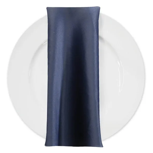 138pcs - Lamour (Dull) Satin Table Napkin 18"x18" Square - Navy 1245