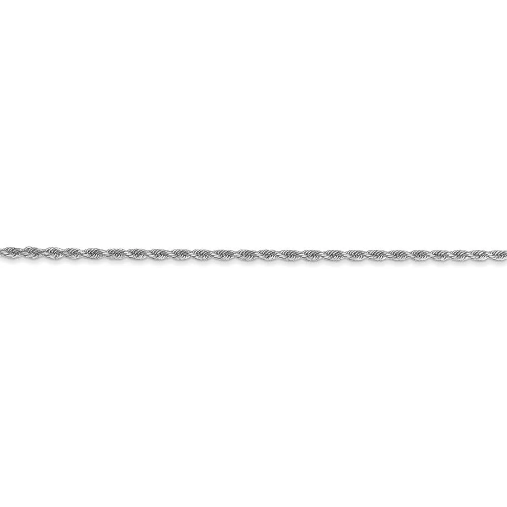 1.5mm, 14k White Gold, Diamond Cut Solid Rope Chain Anklet or Bracelet