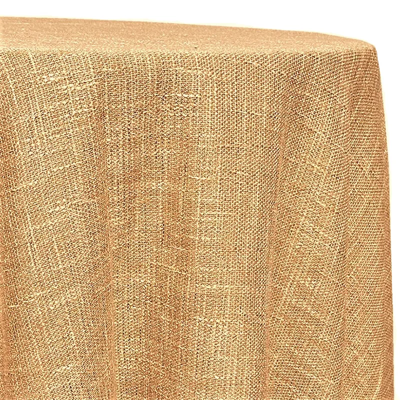 1pc - Capri Slub Linen Table Linen 108" Round - Lt Gold