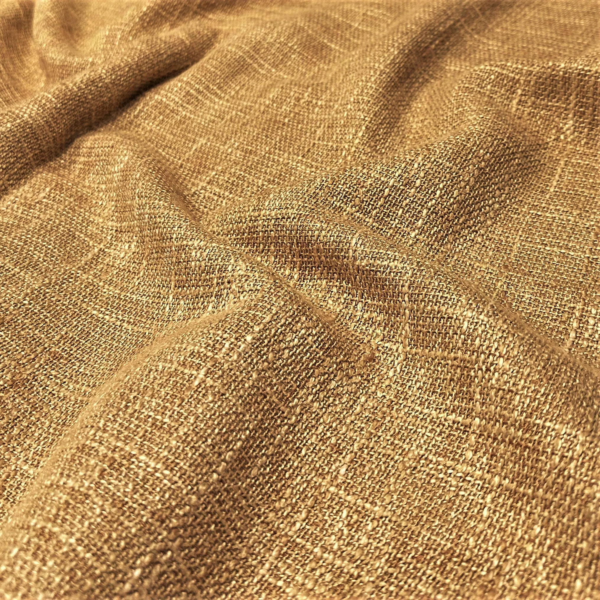 1pc - Capri Slub Linen Table Linen 108" Round - Lt Gold