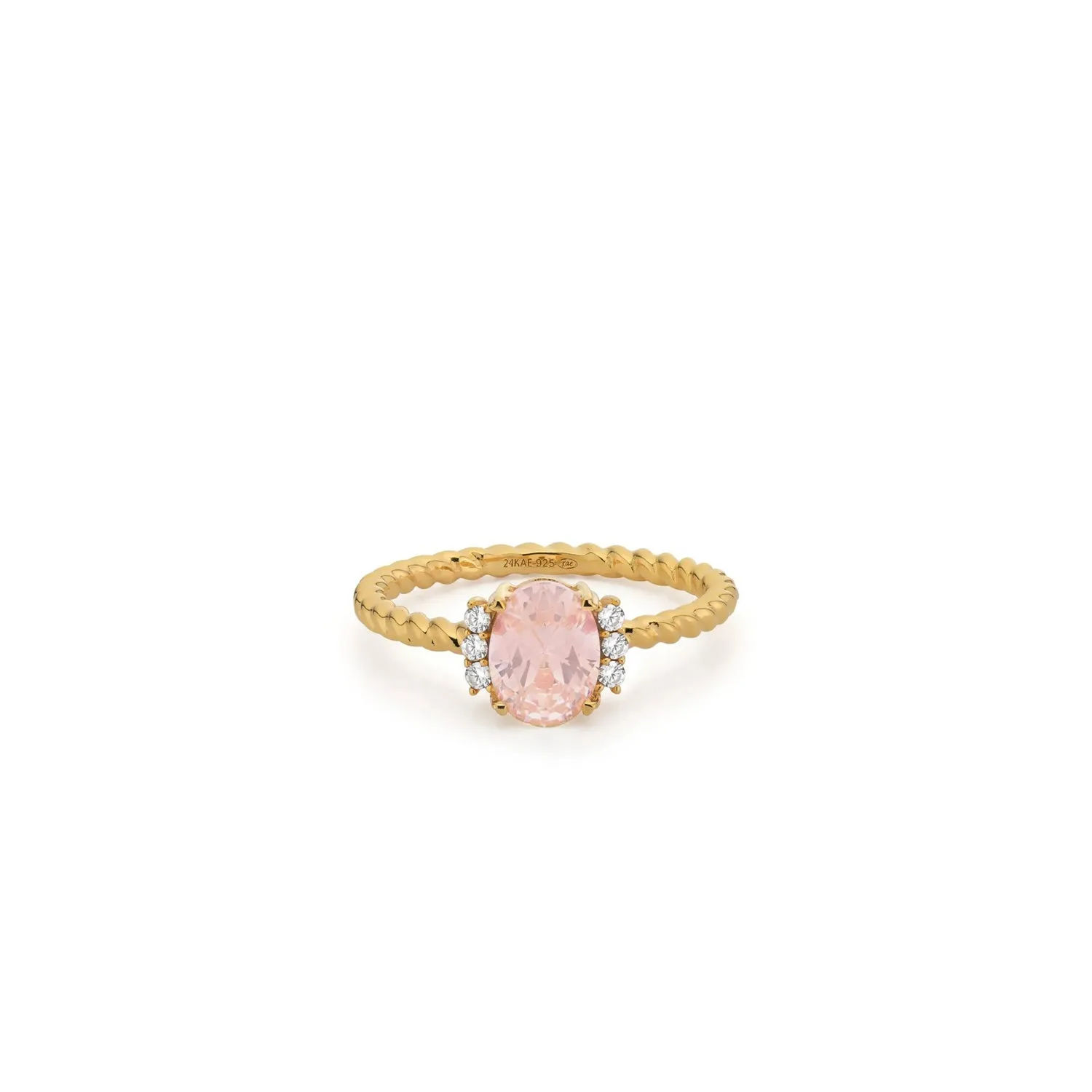 24Kae Oval Rope Ring, Gold