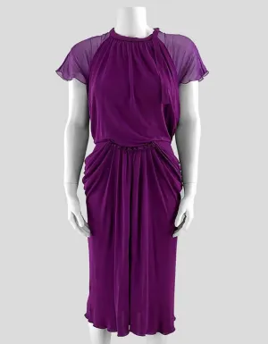 Alberta Ferretti Purple Knee Length Cocktail Dress 36 Eu 4 US