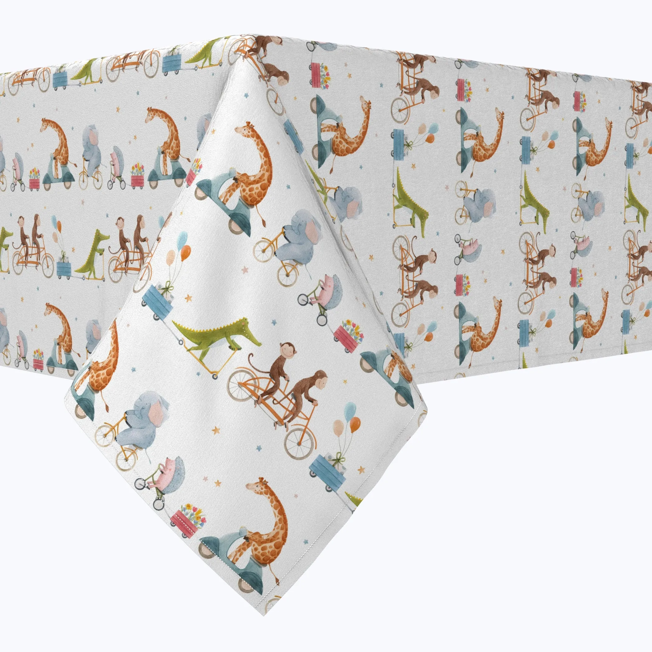 Animals on Bikes Design Cotton Rectangles