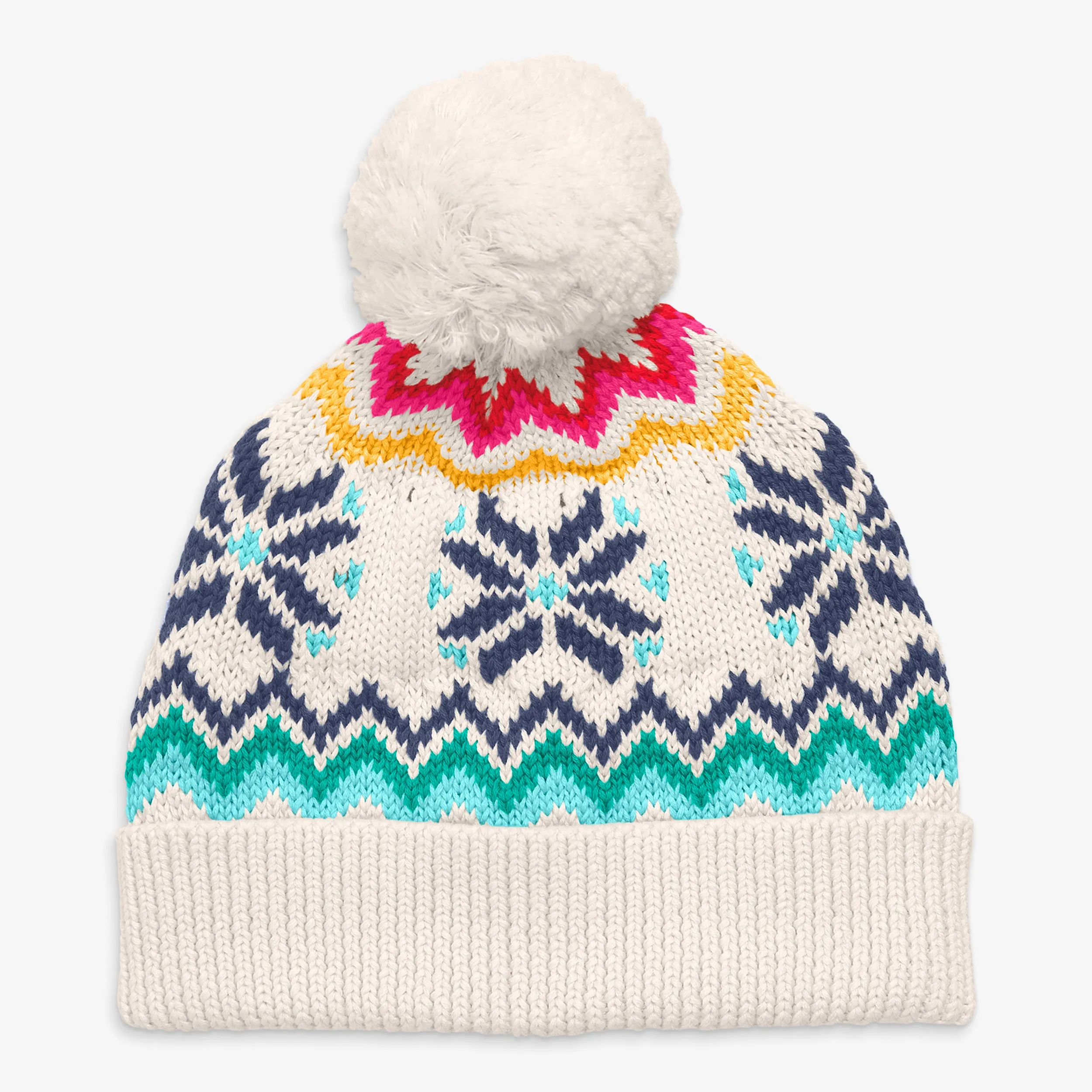 Baby rainbow snowflake fair isle beanie