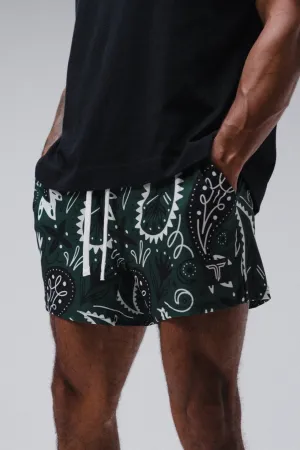 Bandana Gym Shorts (5” & 7" Inseam) - Hunter