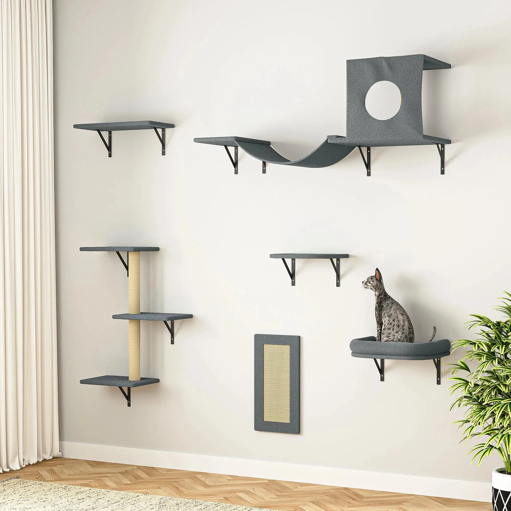 Cat Wall Shelves and Perche Set of 5