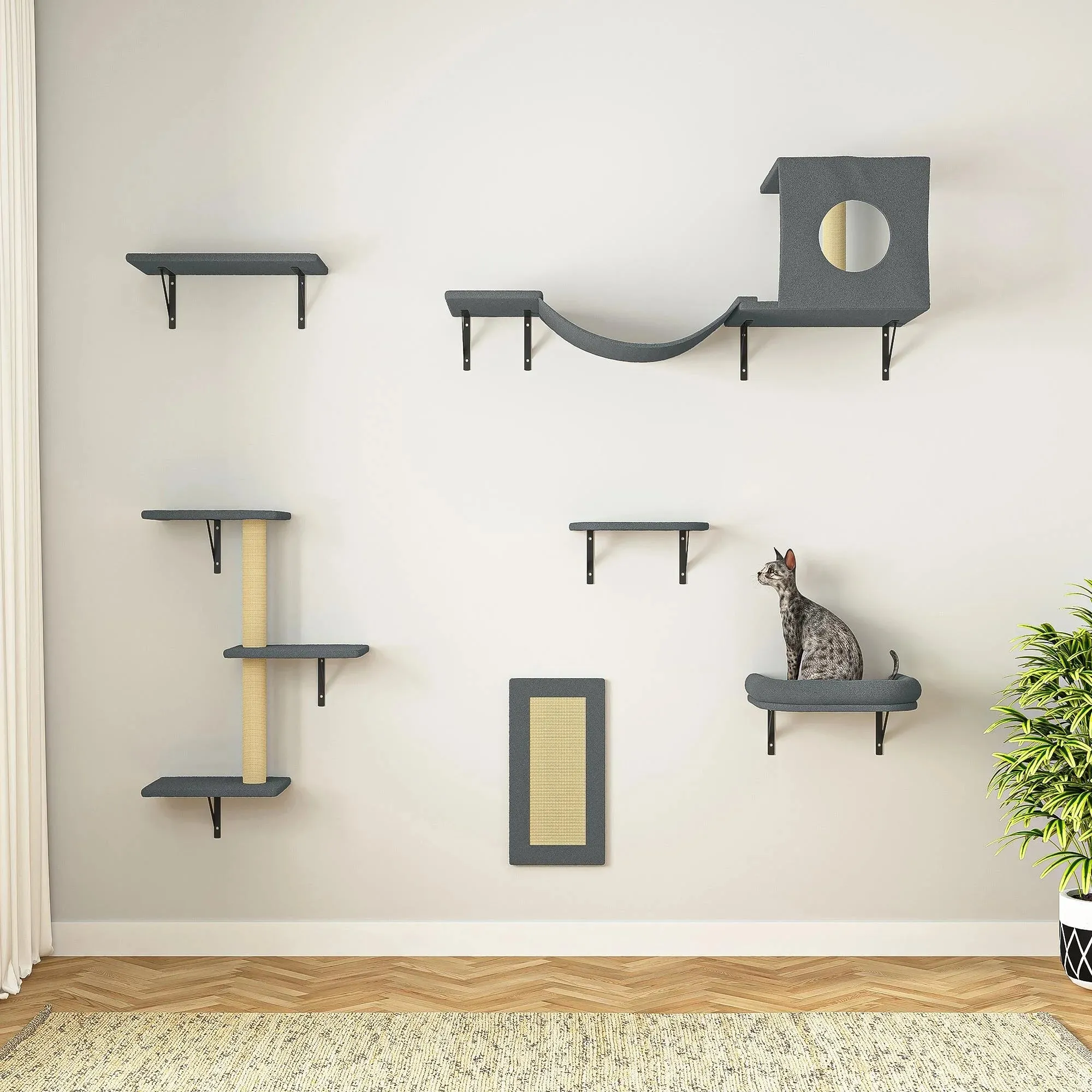 Cat Wall Shelves and Perche Set of 5