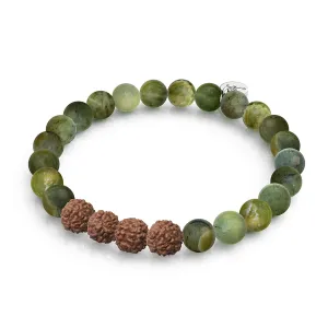 Enlightenment | Canada Jade x Rudraksha |  Mala Bracelet