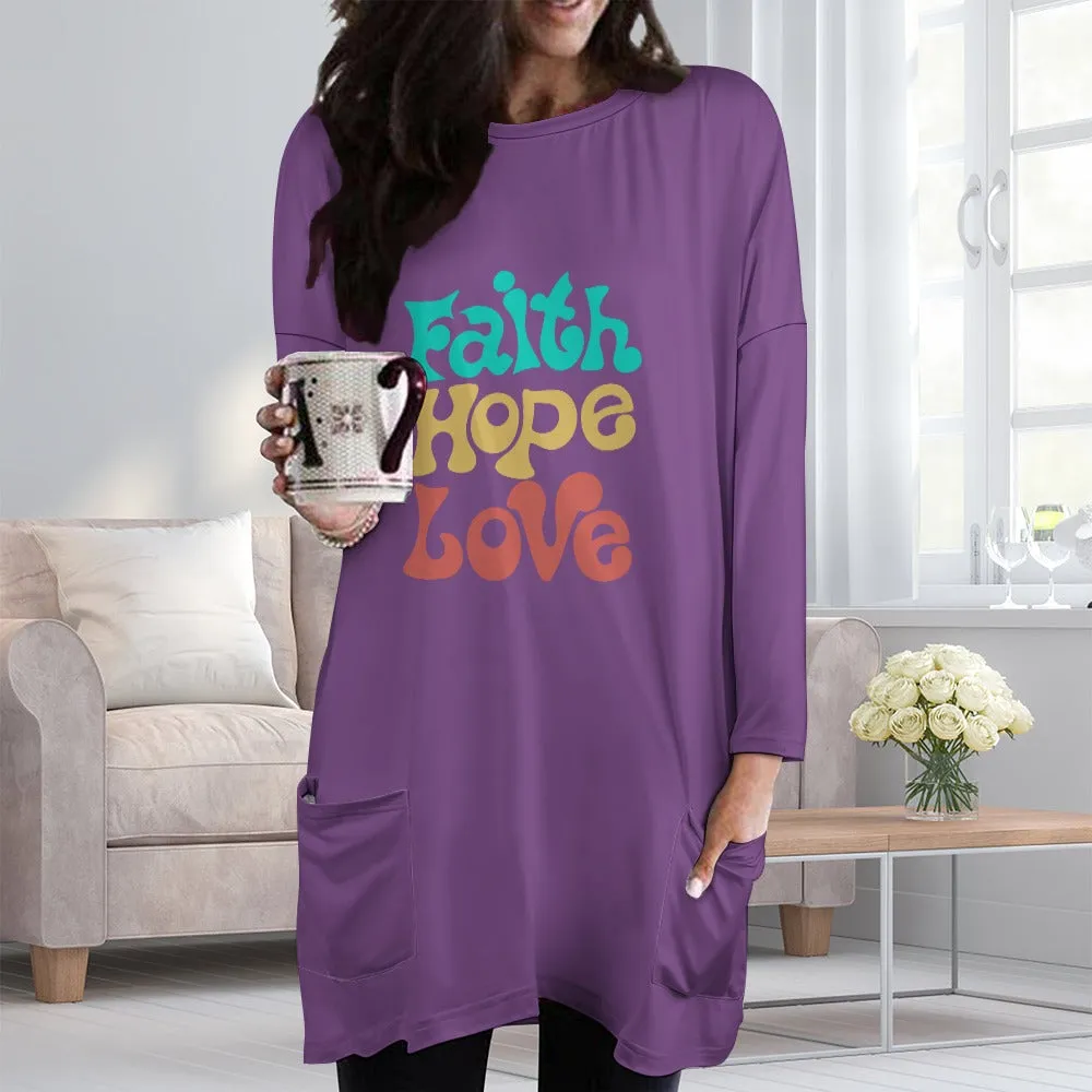 Faith Hope Love LS Pocket Tee