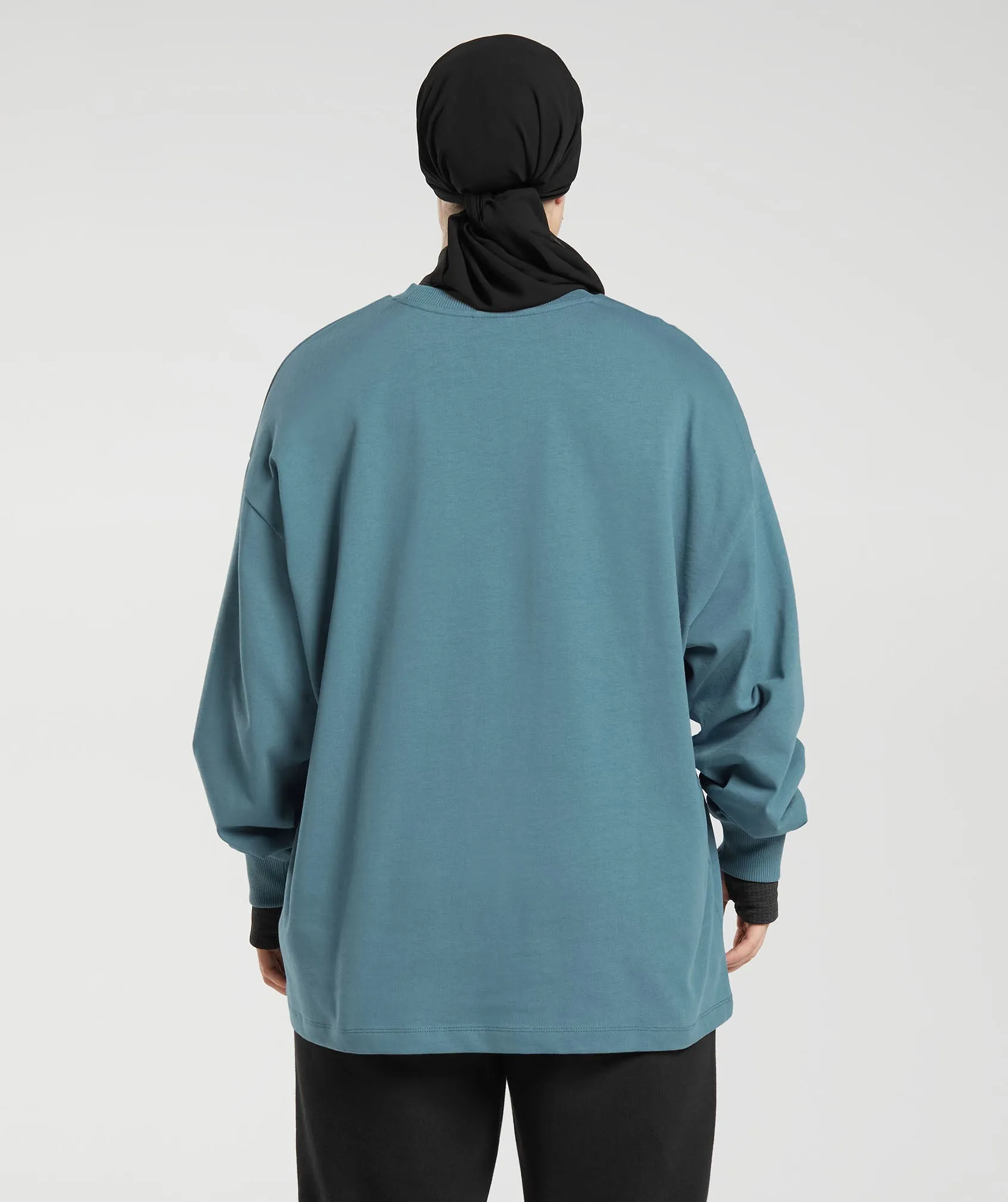 GS X Leana Deeb Oversized Oversized Long Sleeve Top - Mood Blue