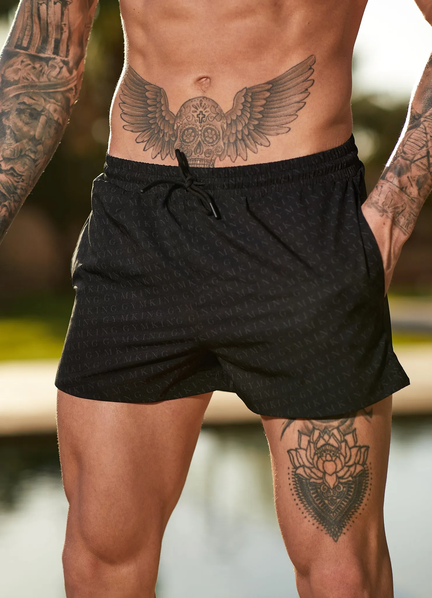 Gym King Marina AOP Swimshort - Black AOP