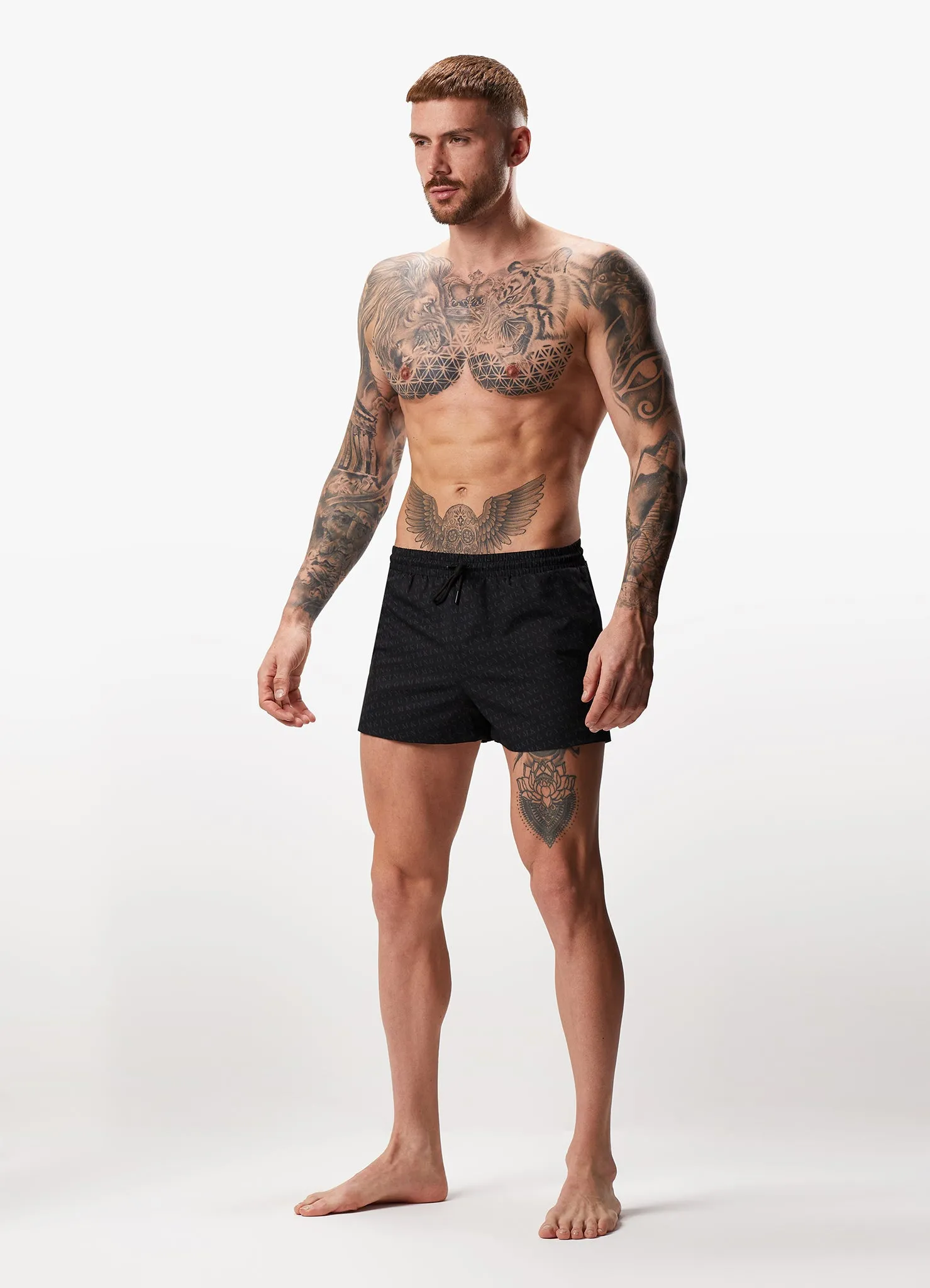 Gym King Marina AOP Swimshort - Black AOP