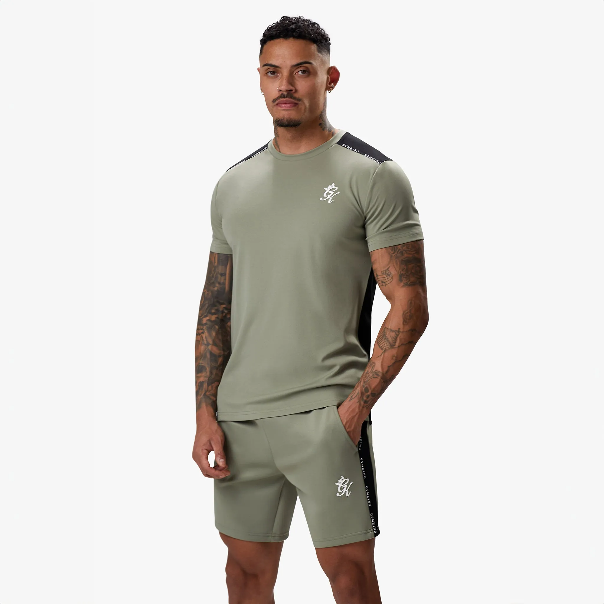 Gym King Taped Core Plus Tee - Soft Khaki