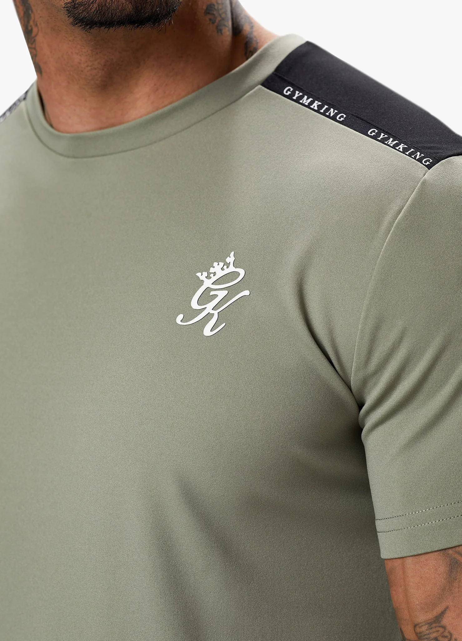 Gym King Taped Core Plus Tee - Soft Khaki