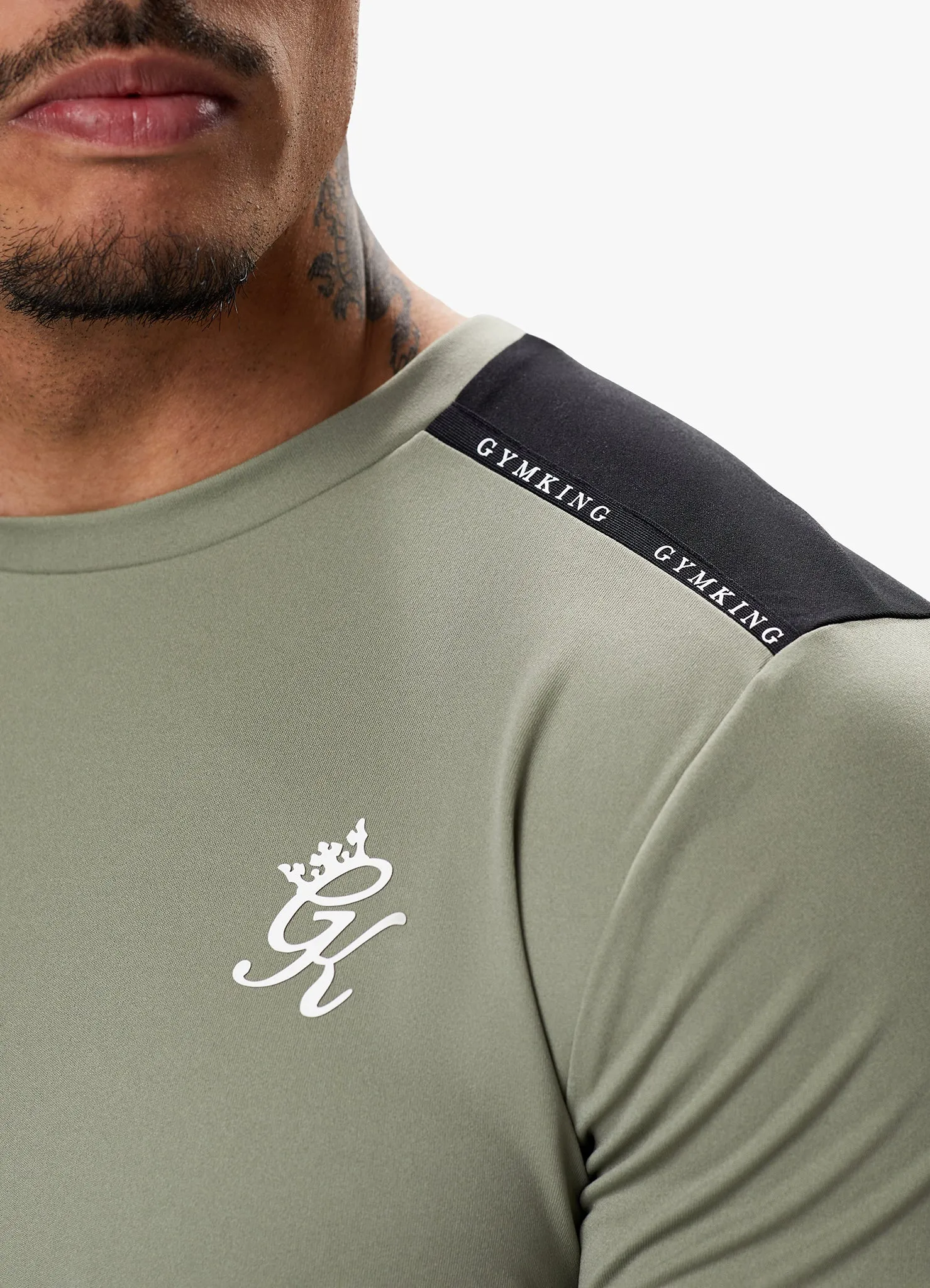 Gym King Taped Core Plus Tee - Soft Khaki