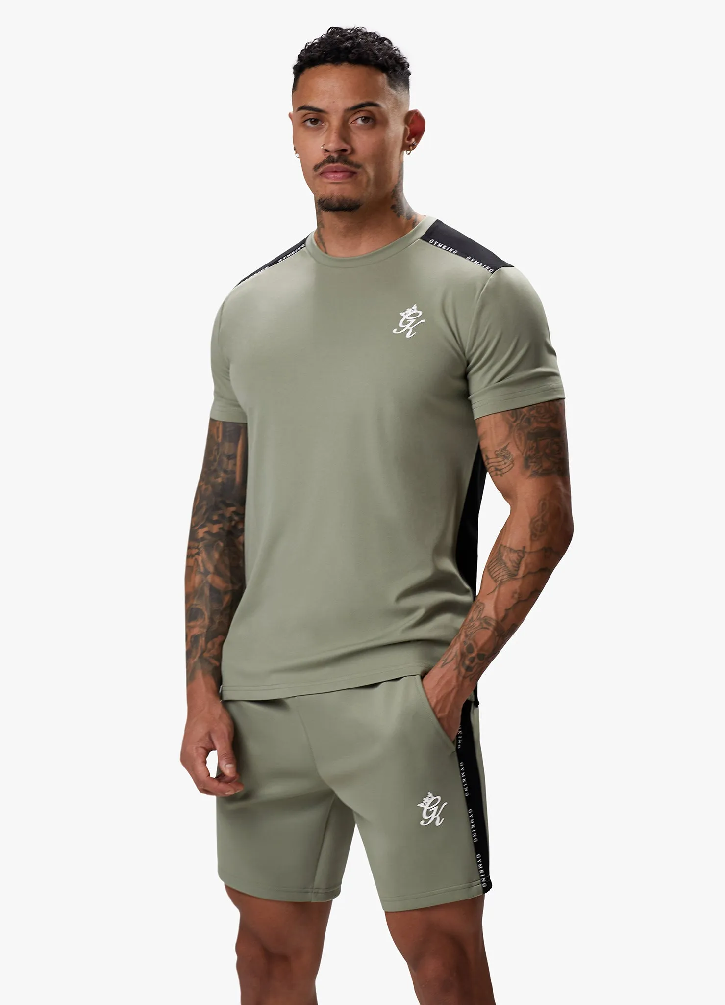 Gym King Taped Core Plus Tee - Soft Khaki