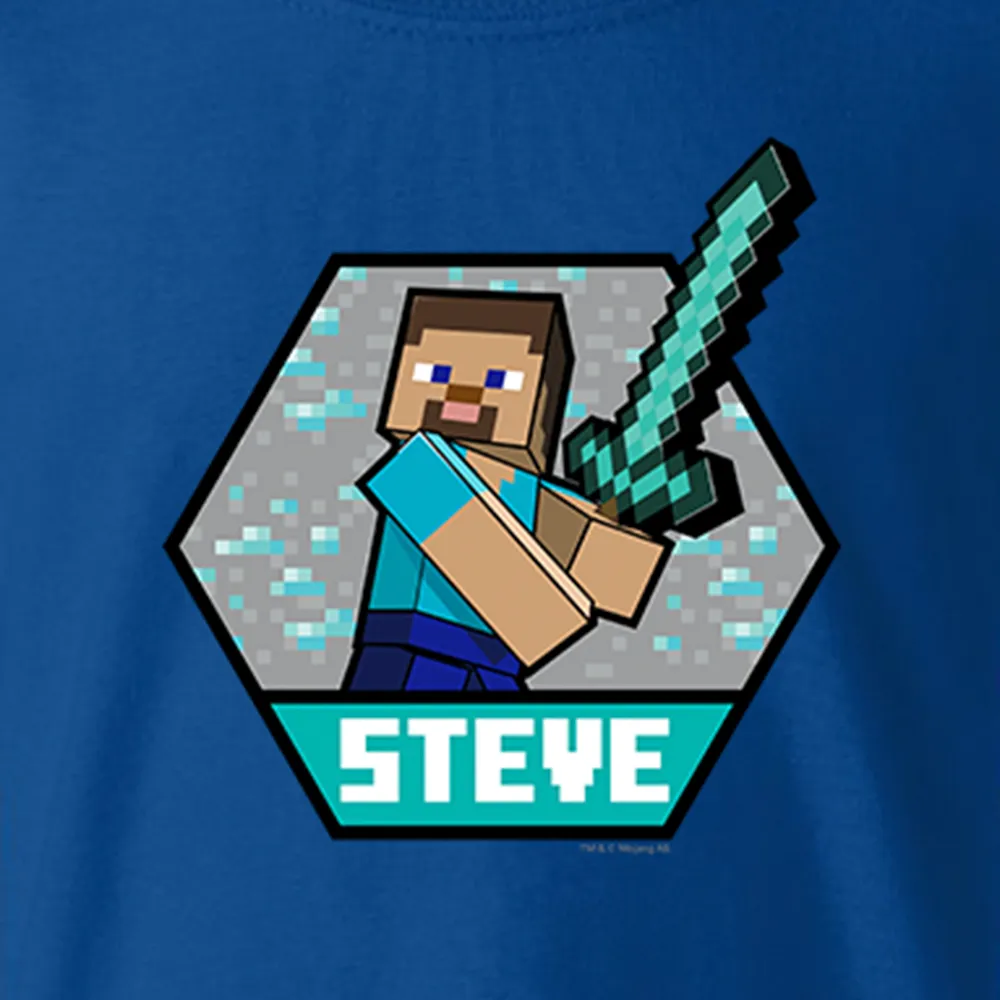 Minecraft Steve Kids Short Sleeve T-Shirt