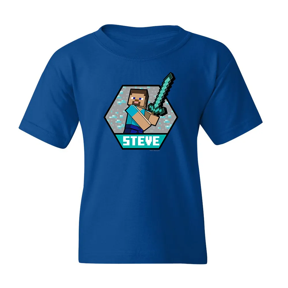 Minecraft Steve Kids Short Sleeve T-Shirt