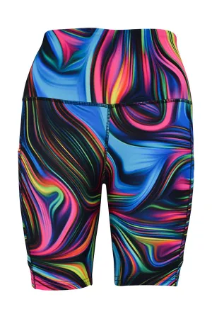 Neon Swirl Shorts   Pockets