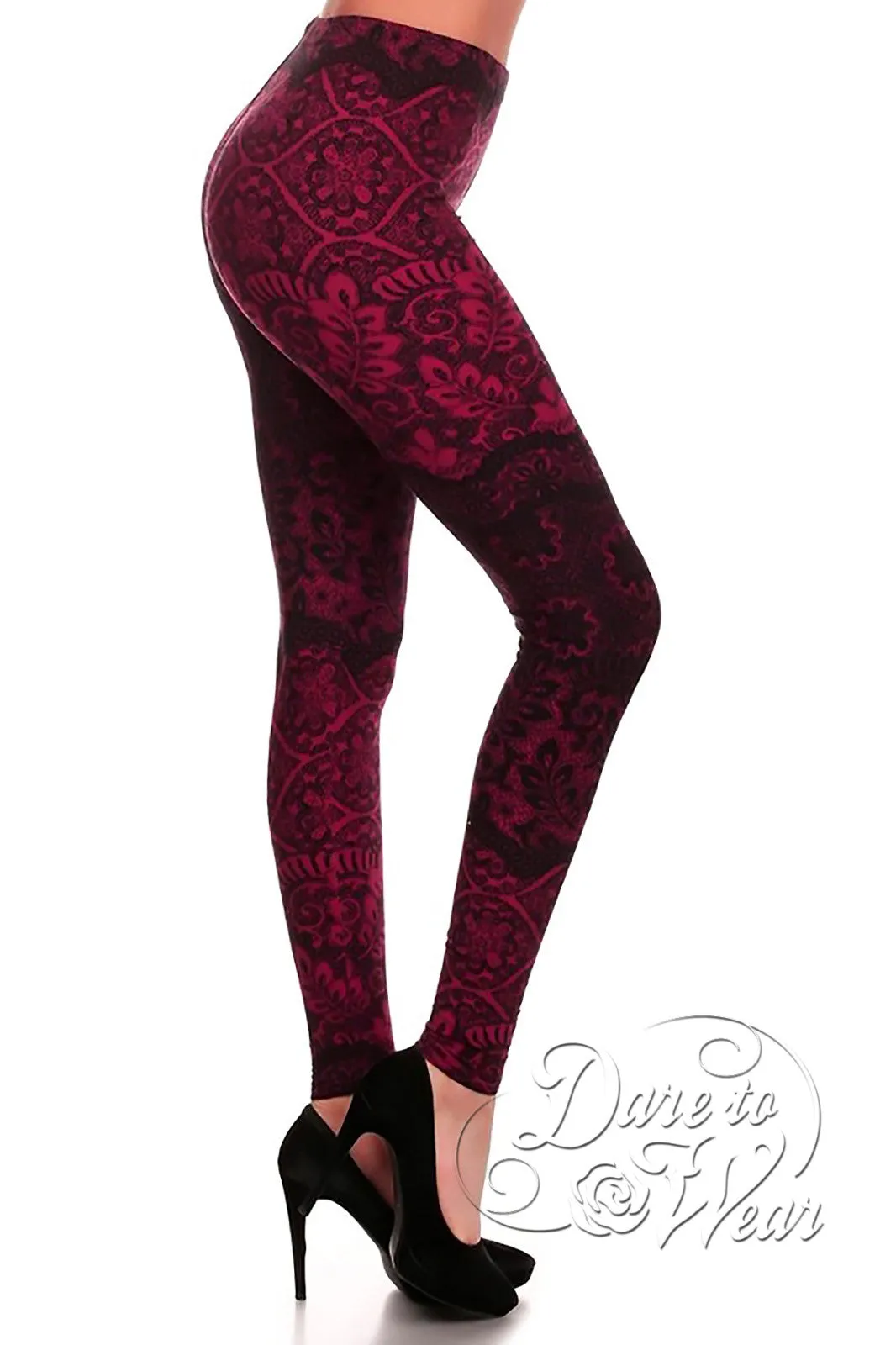 Peached Leggings in Bordello