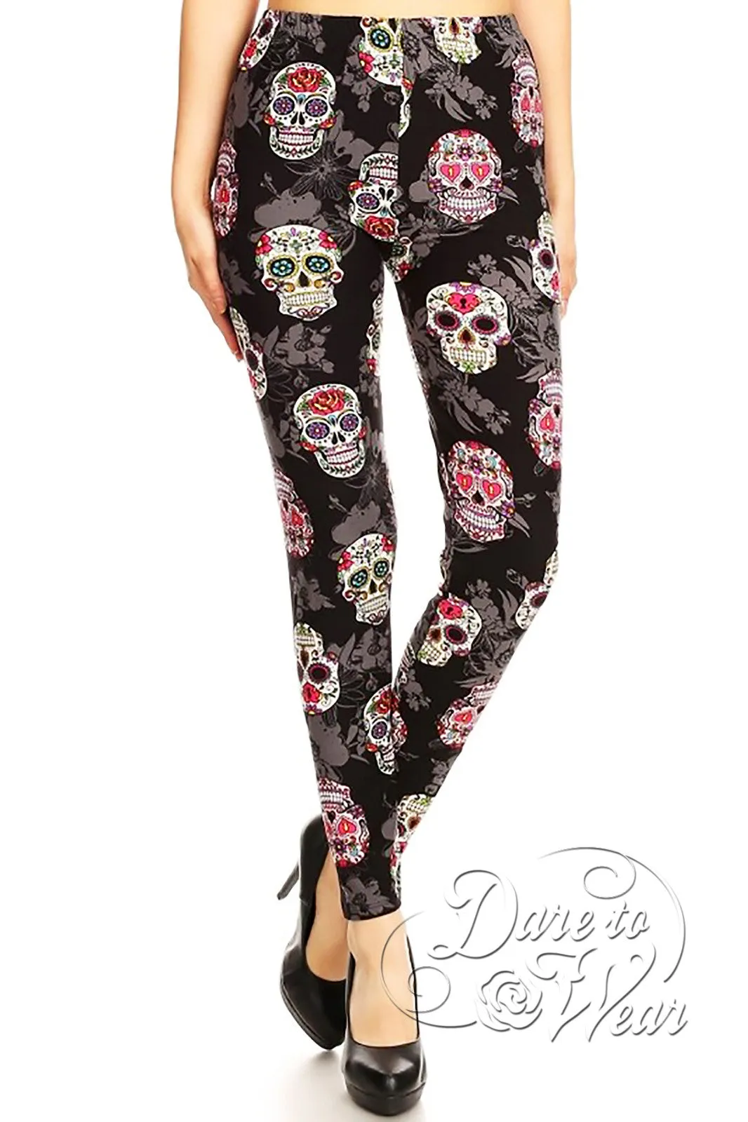 Peached Leggings in Sugar Skulls