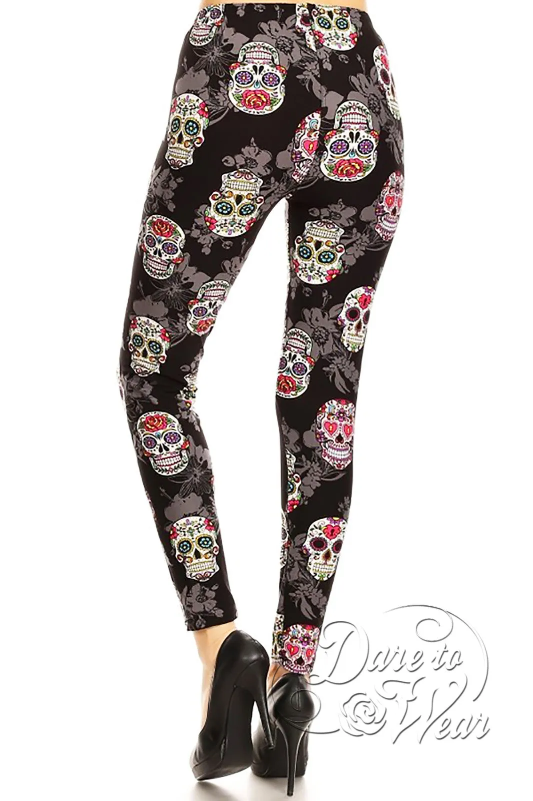 Peached Leggings in Sugar Skulls