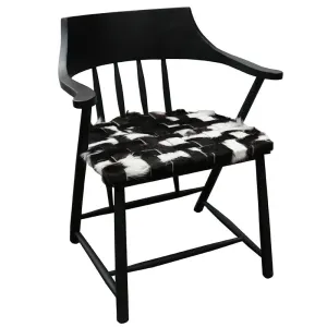 Porto Armchair / Dining Chair / Occasional Chair Black & White Goat Hide