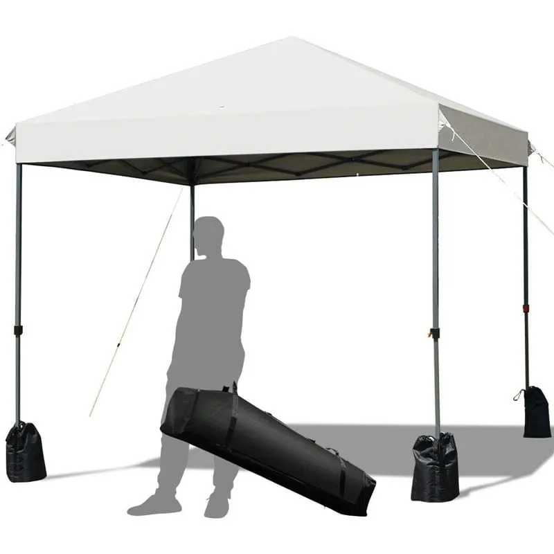 PulseMartix  8’ x 8' Outdoor Pop up Canopy Tent Instant Shelter Canopy with Roller Bag & 4 Sand Bags