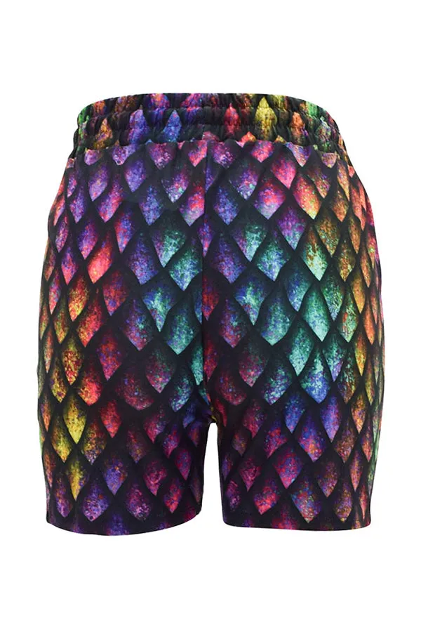 Rainbow Dragon Scales Jogger Shorts