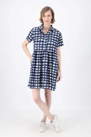 Rosa Villa Dress Navy in Cotton | Pre-Order (S,M,XL)