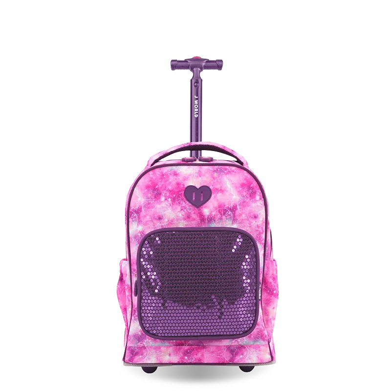 Sparkle 15 Inch Kids Rolling Backpack / Carry On