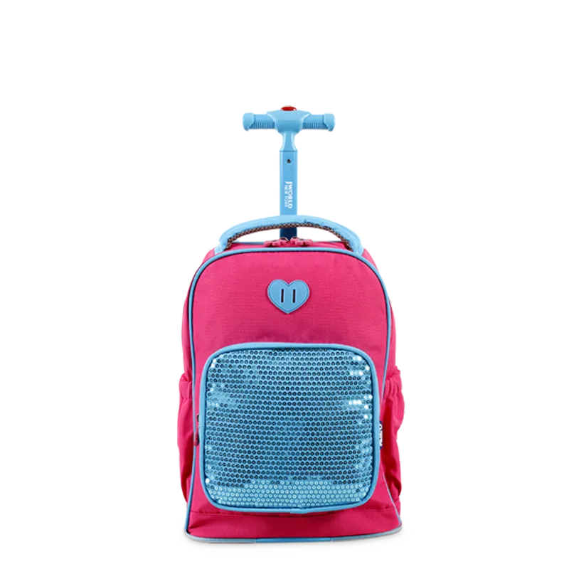 Sparkle 15 Inch Kids Rolling Backpack / Carry On