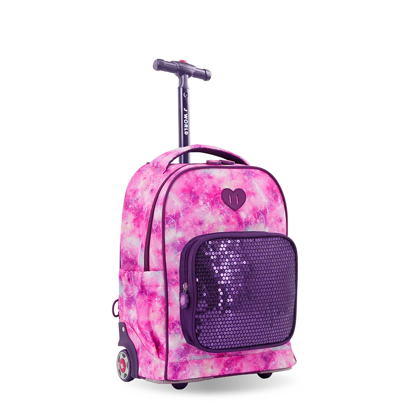 Sparkle 15 Inch Kids Rolling Backpack / Carry On