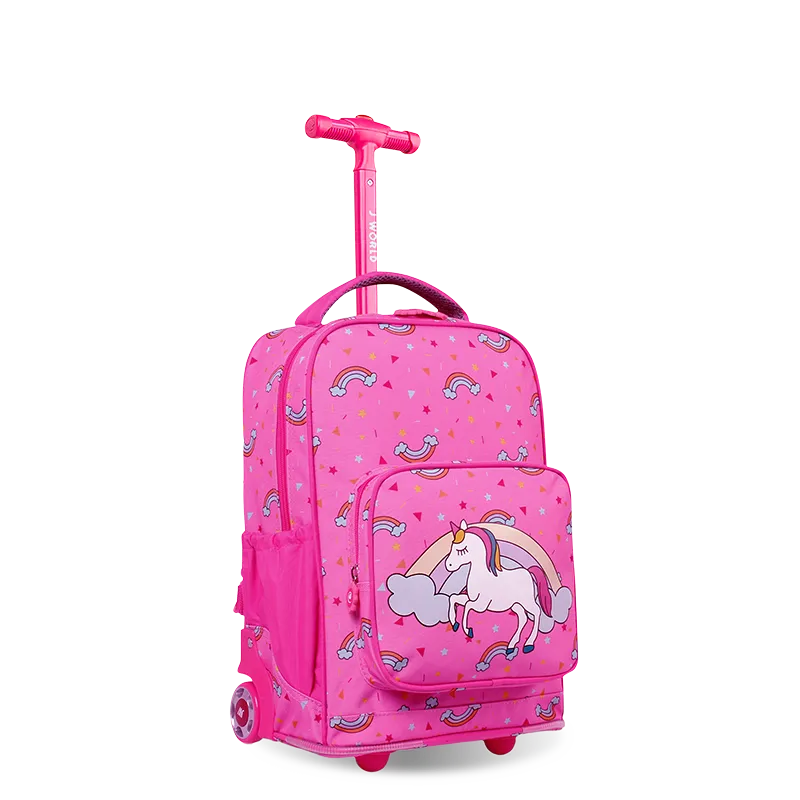 Sparkle 15 Inch Kids Rolling Backpack / Carry On