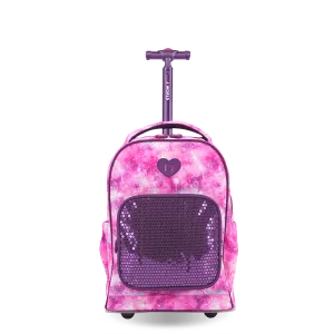 Sparkle 15 Inch Kids Rolling Backpack / Carry On